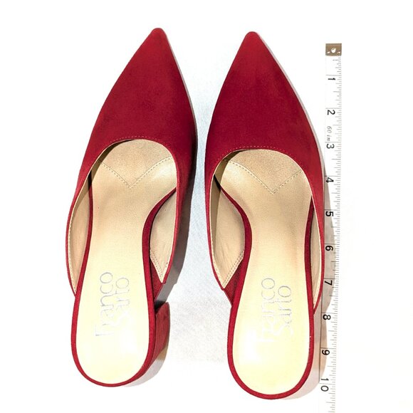 Franco Sarto	| Tamera Crimson Red Suede Mule Heel | Size 6.5 - Picture 14 of 15